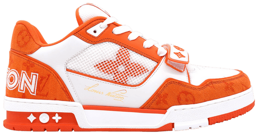 Louis Vuitton Trainer Low 'Velcro Strap - Orange Monogram Denim'