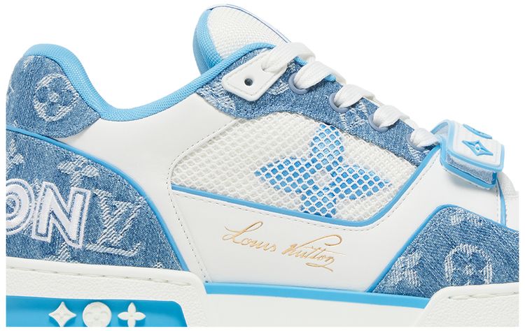 Louis Vuitton Trainer Low 'Velcro Strap - Light Blue Monogram Denim'