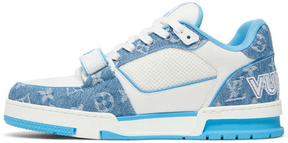 Louis Vuitton Trainer Low 'Velcro Strap - Light Blue Monogram Denim'