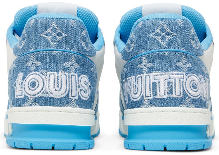 Louis Vuitton Trainer Low 'Velcro Strap - Light Blue Monogram Denim'